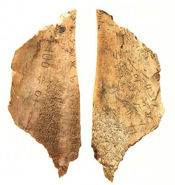 Chinese oracle-bone inscription. (Photo/UNESCO)