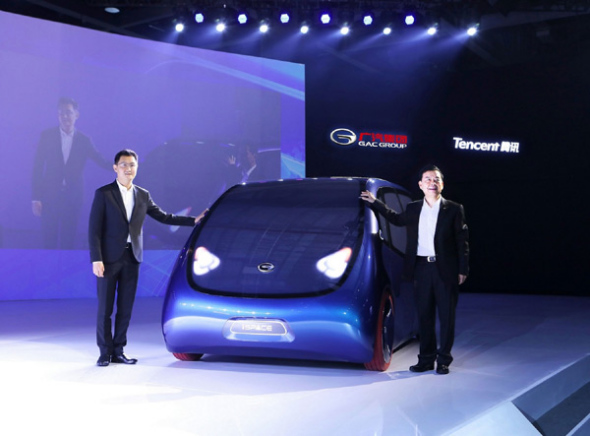 Guangzhou Automobile Group Co and Tencent jointly released the iSPACE electric concept car in Guangzhou, Guangdong province last month. (Photo by Wang Hua/For China Daily)