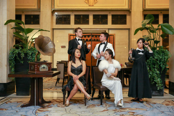The Peace Hotel in Shanghai stages the 1930s play, Private Lives, by the late English playwright Noel Coward, who created the work at the hotel. (Photo provided to China Daily)