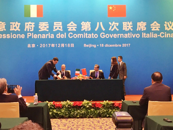 China and Italy sign a number of deals to cement plans for practical cooperation. (Photo/CGTN )