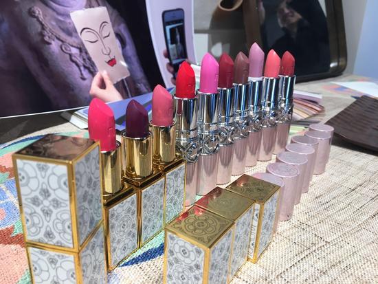 Lipsticks based on Dunhuang murals. (Photo/Xinhua)