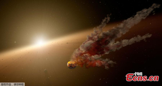 This NASA image obtained January 3, 2018 shows an artist's illustration of the star KIC 8462852. (Photo/Agencies)