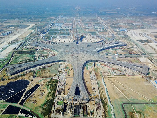 The new Beijing airport, pictured here in September, will open in 2019. (JU HUANZONG/XINHUA)