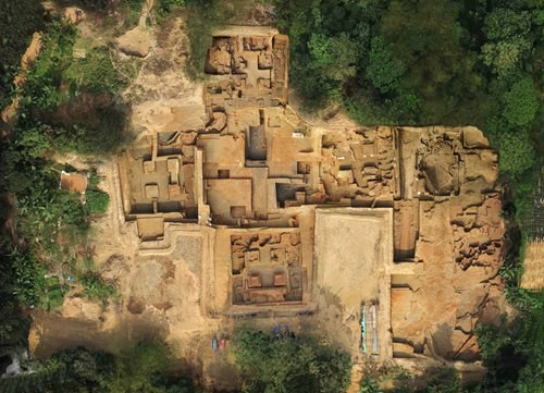 An aerial view of the excavation site (Photos/Courtesy of Guo Weimin)