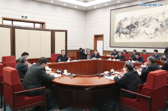 Chinese Premier Li Keqiang presides over a meeting of the Leading Party Members' Group of the State Council to discuss how to realize full and rigorous Party management within the government, in Beijing, capital of China, Jan. 16, 2018.(Xinhua/Pang Xinglei)