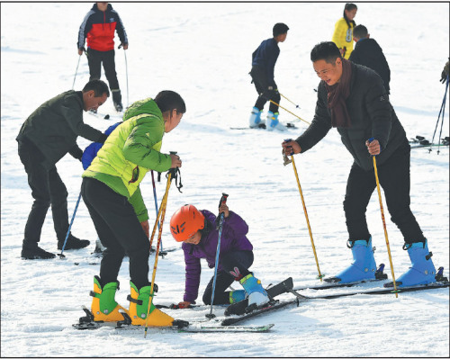 Ski resorts and skating rinks across the country have been booming in recent years as more and more Chinese choose to spend vacations and leisure time in areas noted for their winter sports activities. (Photo for China Daily)
