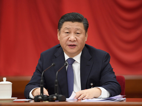 General Secretary Xi Jinping delivers a key speech at the Second Plenary Session of the 19th CPC Central Committee, held from Thursday to Friday. [Photo/Xinhua]