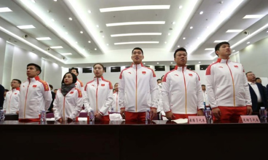 The Chinese delegation headed to the 2018 Winter Olympics in Pyongchang, South Korea has come together in Beijing, January 31, 2018. (Photo: China Plus/Li Jin)