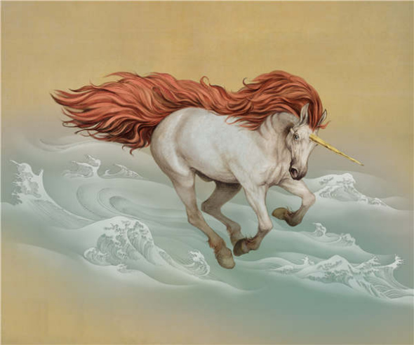 A horse-like animal with a horn, similar to unicorn in Western mythology . (Photo provided to China Daily)