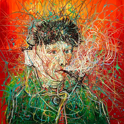 A painting by Zeng Fanzhi （Photo/art.china.cn）