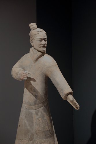 Ten life-size figures, including a terracotta cavalry horse, are on display as the most important part of China's First Emperor and the Terracotta Warriors exhibition at World Museum in Liverpool. (Photo/Courtesy of Jiang Shan)