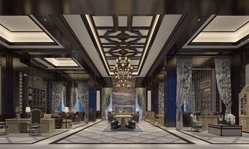 The lobby of the club house at The Ritz-Carlton, Haikou (Photo/Courtesy of The Ritz-Carlton, Haikou)