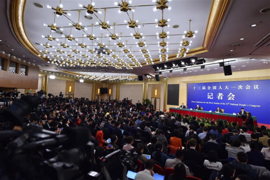 Chinese Foreign Minister Wang Yi takes questions on China's foreign policies and foreign relations at a press conference on the sidelines of the first session of the 13th National People's Congress in Beijing, capital of China, March 8, 2018. (Xinhua/Li Xin)