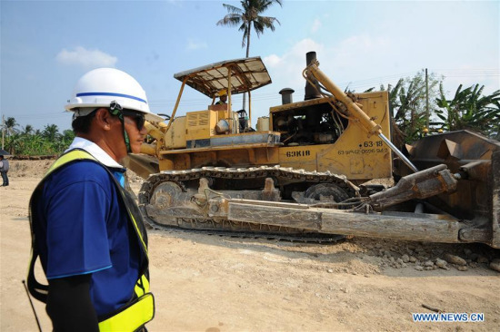 Photo taken on March 22, 2018 shows the construction site of Thailand-China High Speed Train project in Pak Chong, Thailand. (Xinhua/Rachen Sageamsak)