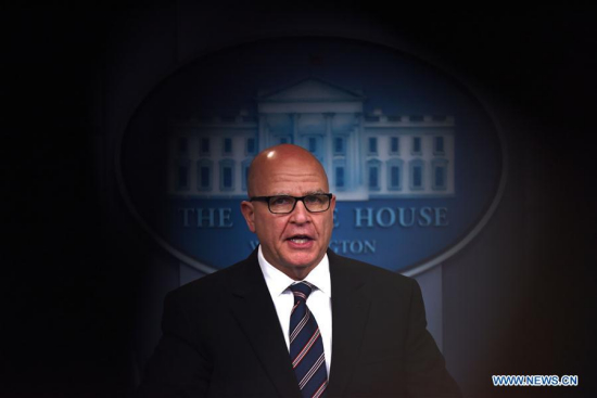 File photo taken on May 16, 2017 shows H.R. McMaster answers questions during a press briefing at the White House in Washington D.C., the United States. (Xinhua/Yin Bogu)