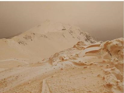 Orange snow falls in Eastern Europe