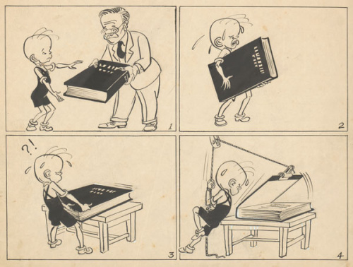 A Clever Way to Read Books by Zhang Leping. (Photo provided to chinadaily.com.cn)