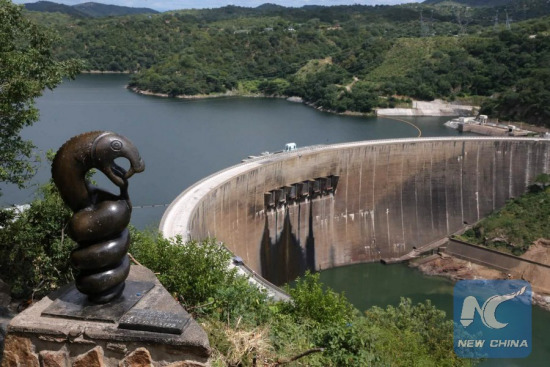 Photo taken shows the Kariba dam on March 28, 2018. The project was done by China's hydro power firm Sinohydro.(Xinhua/Shaun Jusa)