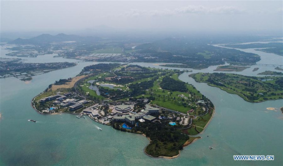 Aerial photo taken on March 23, 2018 shows the permanent site of Boao Forum for Asia (BFA) in Boao Town, south China's Hainan Province. The BFA annual conference will take place in Hainan in April, and focus on reform and opening-up. (Xinhua/Yang Guanyu)