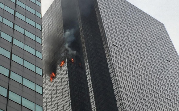 The Fire Department of New York is responding to a blaze at Trump Tower. (Photo/Video screenshot from CGTN)