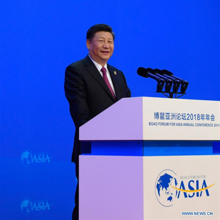 Chinese President Xi Jinping delivers a keynote speech at the opening ceremony of the Boao Forum for Asia Annual Conference 2018 in Boao, south China's Hainan Province, April 10, 2018. (Xinhua/Li Xueren)