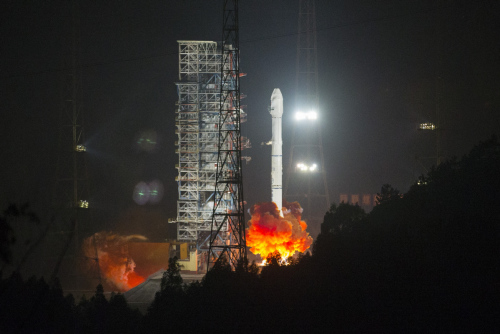 China launched Algeria's first communication satellite, Alcomsat-1, into a preset orbit from the Xichang Satellite Launch Center in the southwestern province of Sichuan on Dec. 11, 2017. (Photo/Xinhua)