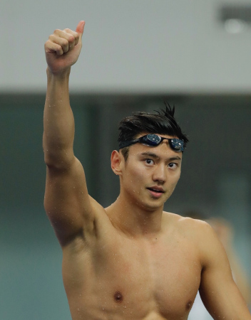 Ning Zetao, China's national 100m champion and the 2015 world championships winner, is one of the big names missing from the National Swimming Championships in Taiyuan. (Photo/Xinhua)