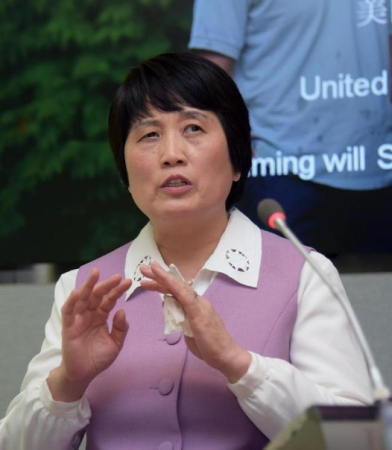 Chinese-American hydrologist Sherry Chen during a press conference at Arent Fox in Washington D.C., capital of the United States, Sept. 15, 2015 [File photo: Xinhua]