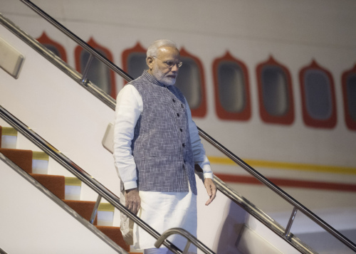 Indian Prime Minister Narendra Modi arrives in Wuhan, Central China's Hubei Province on April 27, 2018. (Photo/Xinhua)