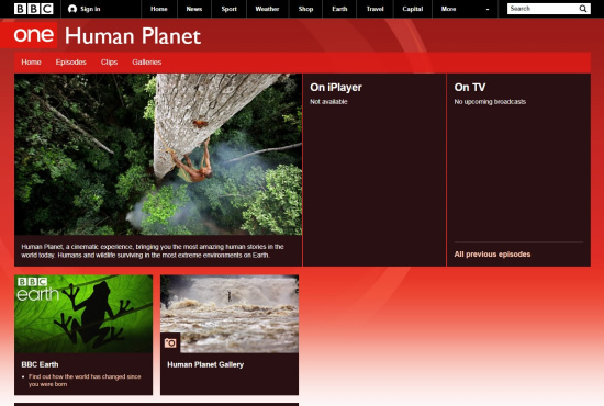 The Human Planet page on BBC One /Screenshot‍