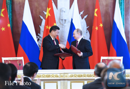 Chinese President XiJinping meets with his Russian counterpart Vladimir Putin in Xiamen, southeast China's Fujian Province, Sept. 3, 2017. (Xinhua/Liu Weibing)