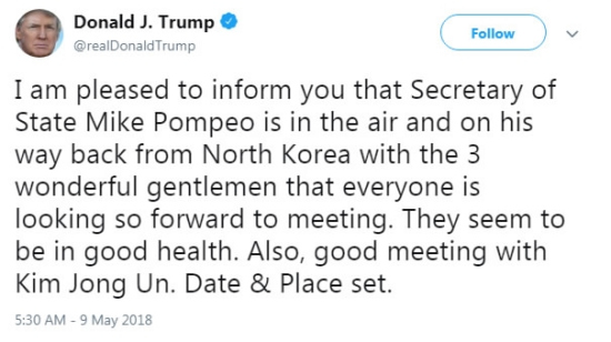 Screenshot from Trump's twitter handle