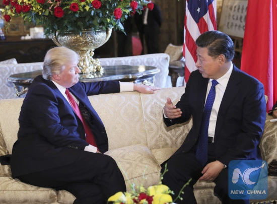 Xi Jinping meets with his U.S. counterpart Donald Trump in the latter's Florida resort of Mar-a-Lago in the United States, April 6, 2017. (Xinhua File Photo/Lan Hongguang) Xi Jinping meets with his U.S. counterpart Donald Trump in the latter's Florida resort of Mar-a-Lago in the United States, April 6, 2017. (Xinhua File Photo/Lan Hongguang)