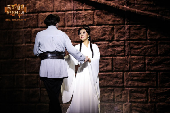 A stage photo of opera Marco Polo. (Photo provided to chinadaily.com.cn)
