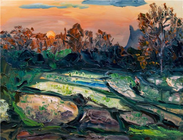 Depicting the planet's natural beauty is at the heart of Zhou's creation of oil works. (Photo provided to China Daily)