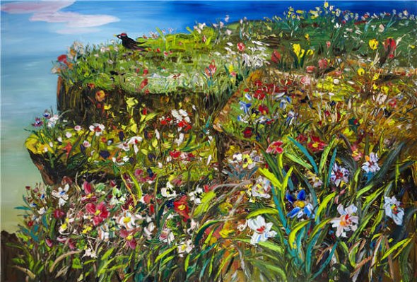 Depicting the planet's natural beauty is at the heart of Zhou's creation of oil works. (Photo provided to China Daily)