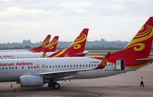Hainan Airlines Co Ltd's planes at Meilan Airport in Haikou, capital of Hainan province. [Photo/China Daily] 