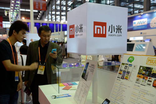 Xiaomi Technology Co's stand at a trade show in Shenzhen, Guangdong province. The company, founded in 2010, has sold 7 million smartphones this year. Yu Ge / For China Daily 