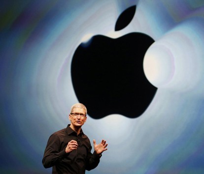 Apple Inc CEO Tim Cook takes the stage during Apple Inc's iPhone media event in San Francisco, California Sept 12, 2012. [Photo/Agencies]