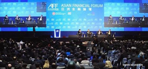 The Asian Financial Forum is held in Hong Kong, south China, Jan. 14, 2013. (Xinhua/Wong Pun Keung)