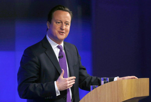 Britain's Prime Minister David Cameron delivers a speech on the European Union and Britain's role within it, in central London January 23, 2013. [Photo/Agencies]