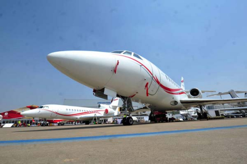 Aircraft parked at the the Asia Business Aviation Conference and Exhibition in Shanghai earlier this month. Gao erqiang / China Daily 