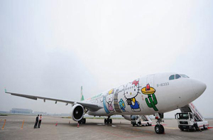 Hello Kitty's magic jet lands in Shanghai