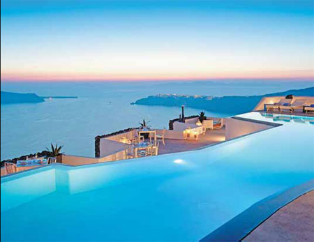 Grace Santorini, a boutique hotel in Greece. Tourism reigns supreme as the No 1 leisure pursuit for the newly wealthy in China. Provided to China Daily