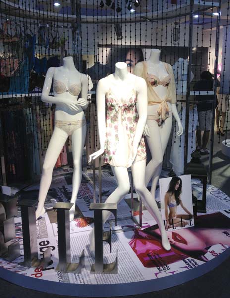 Foreign lingerie brands adjust designs to cater to Chinese customers. [Photo/China Daily]