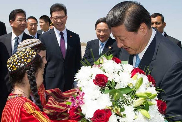 President Xi Jinping arrives in Ashkhabad, Turkmenistan, on Tuesday, the first stop of his first trip to Central Asia since he took office in March. Huang Jingwen/Xinhua