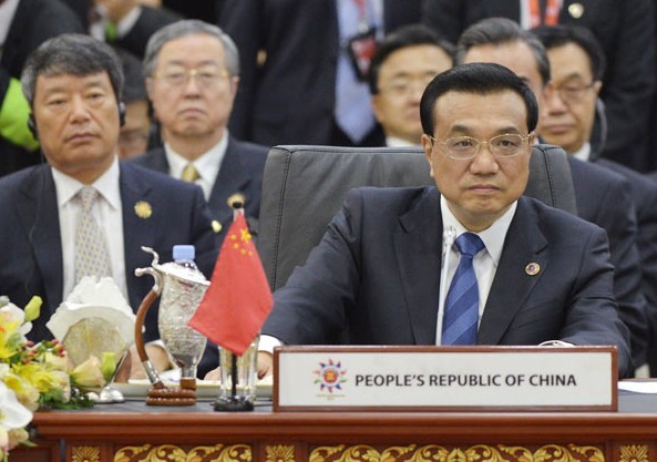 Premier Li Keqiang attends a summit with leaders from ASEAN, China, Japan and South Korea in Bandar Seri Begawan, Brunei, on Thursday. Philippe Lopez / Agence France-Presse