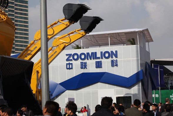 Zoomlion Heavy Industry Science & Technology Co Ltd equipment on display at a trade show in Shanghai last year. The company recently acquired M-Tec, a German leading dry mortar producer. Provided to China Daily