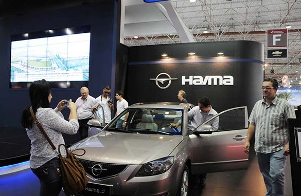 Domestic auto Haima attracts visitors at the 27th St Paul International Auto Show in Brazil. South America will become a new growth market for China's domestic brands in the near future, analysts say. [Yang Limin / Xinhua]  