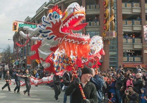 Chinatown in Vancouver, Canada, celebrates Spring Festival on Feb 4. A change in Canada's immigration policy may reduce Chinese migrants to the country. Provided to China Daily  